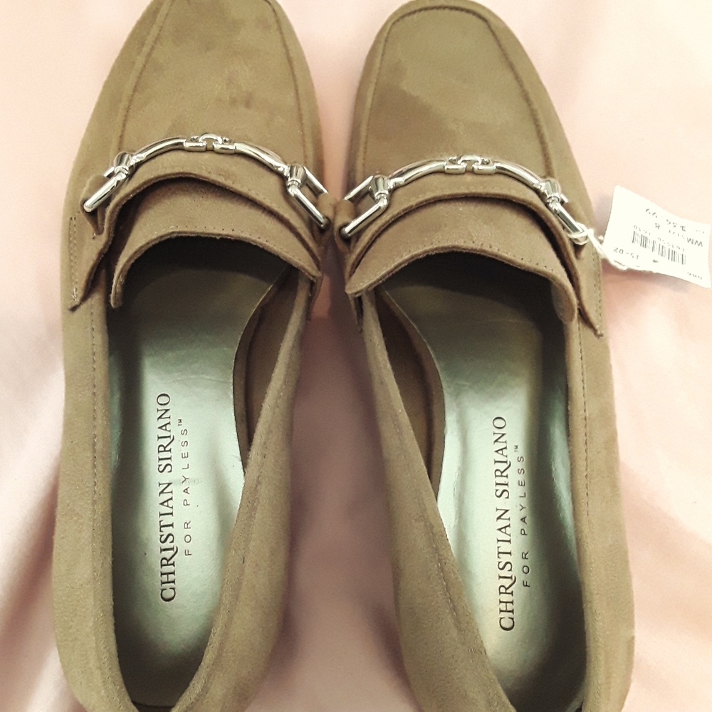 Tan suede loafers